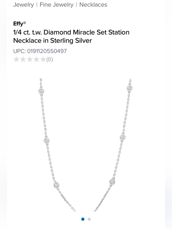 Effy Jewelry - Effy 1/4 ct. t.w. Diamond Miracle Set Station Necklace in Sterling Silver